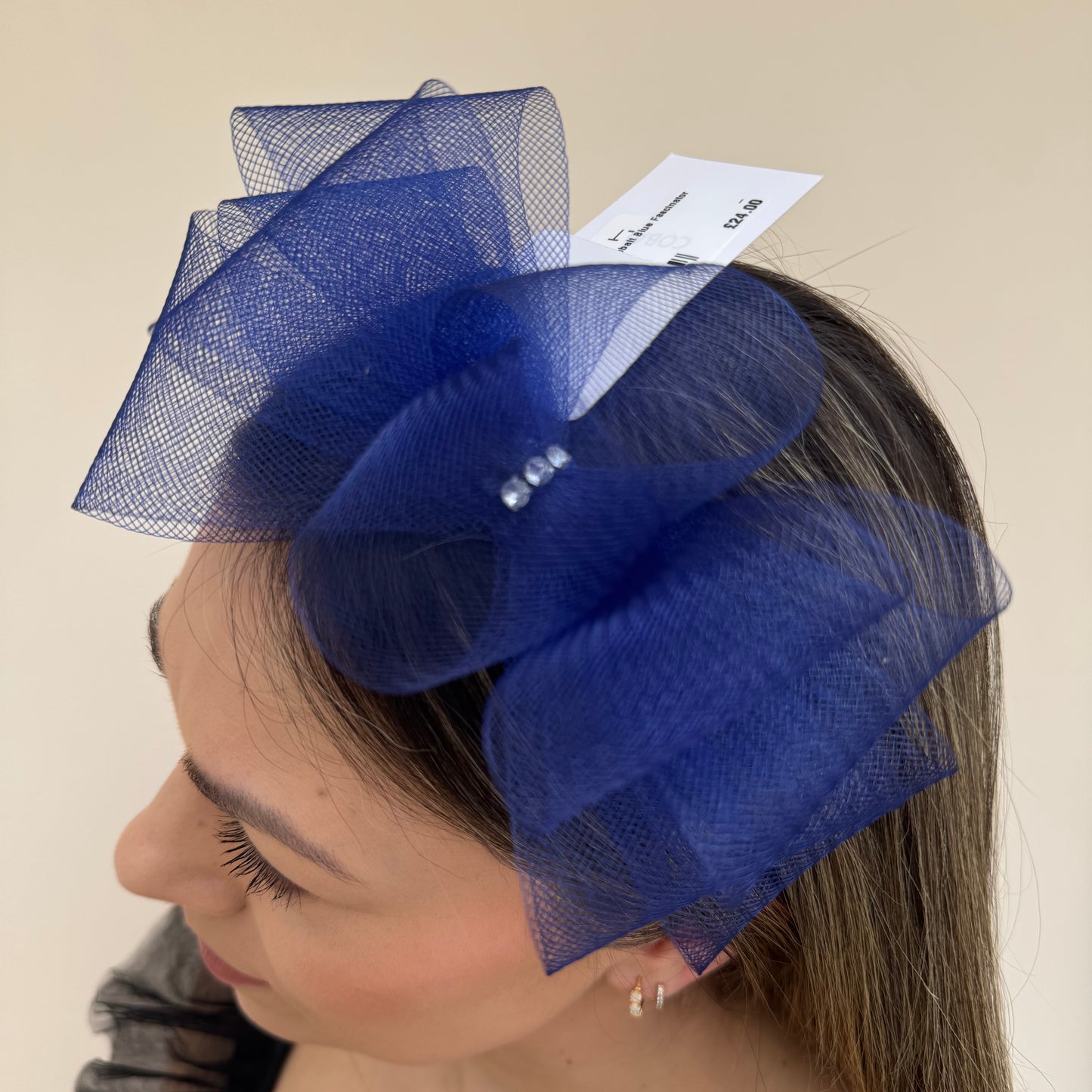 J Bees JB26/113 Cobalt Blue Fascinator with Sparkle