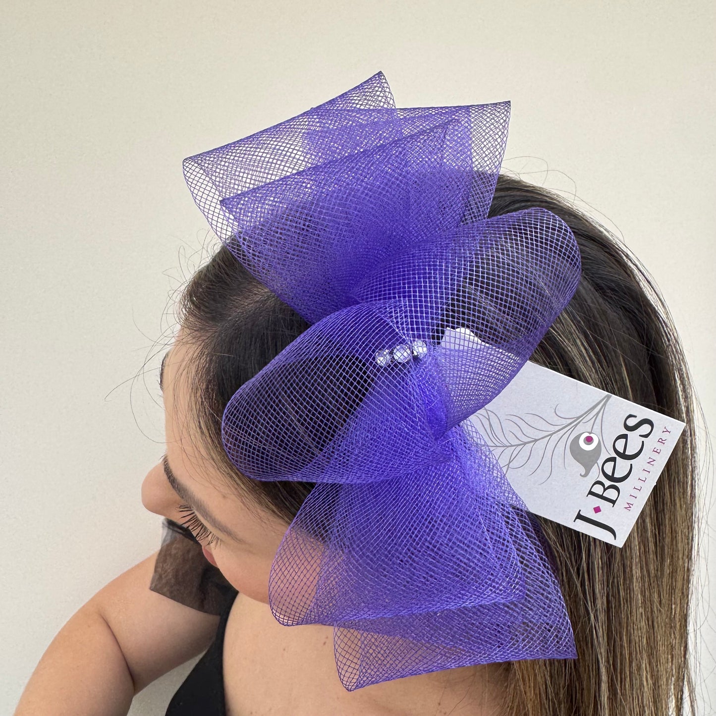 J Bees JB26/113 Purple Fascinator with Sparkle