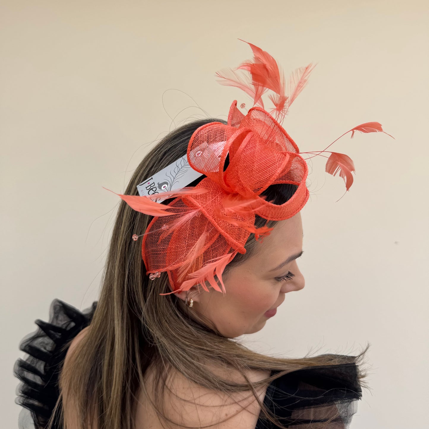 J Bees JB23/318 Papaya Orange Fascinator