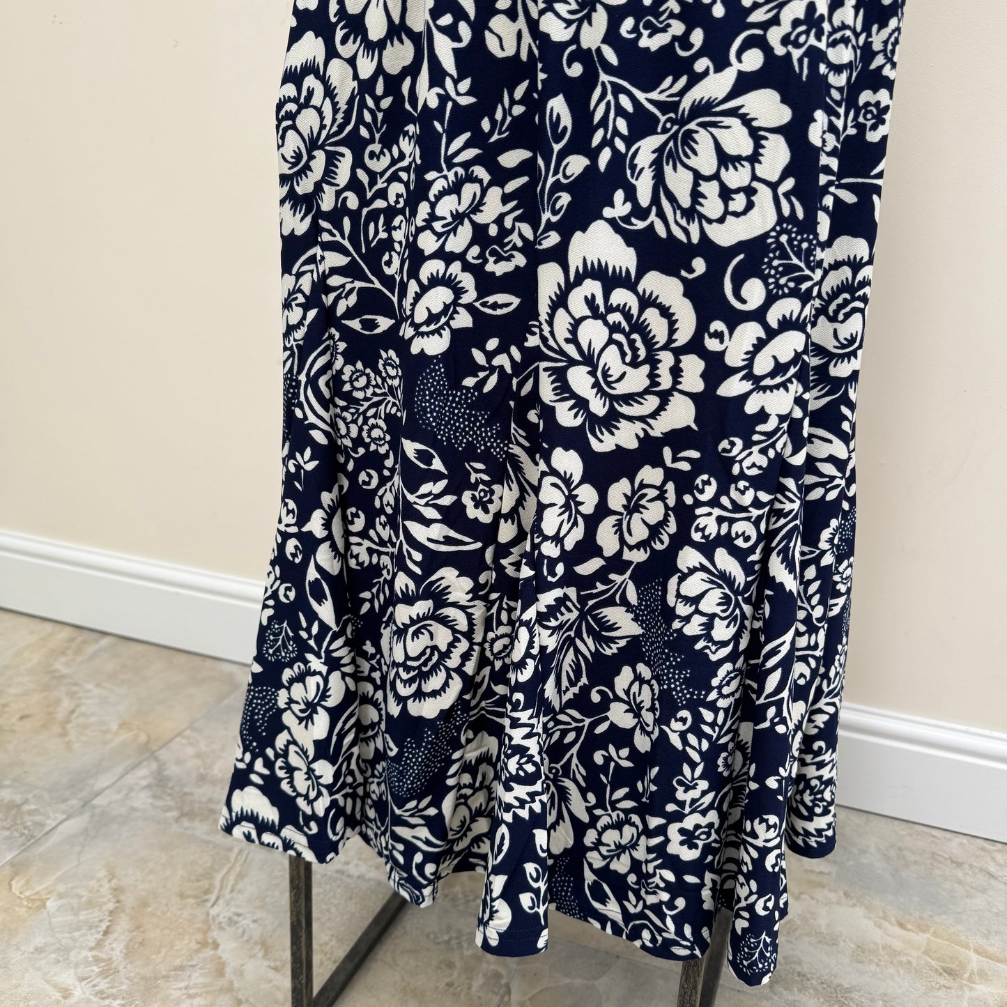 Paramour Navy Floral V Neck Midi Dress