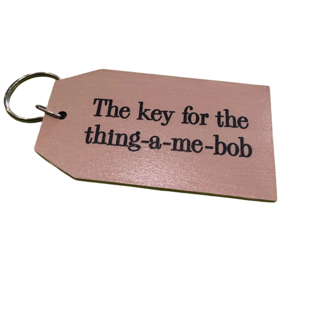 Large wooden keyring by Angelic Hen 'The key to the thing-a-me-bob'