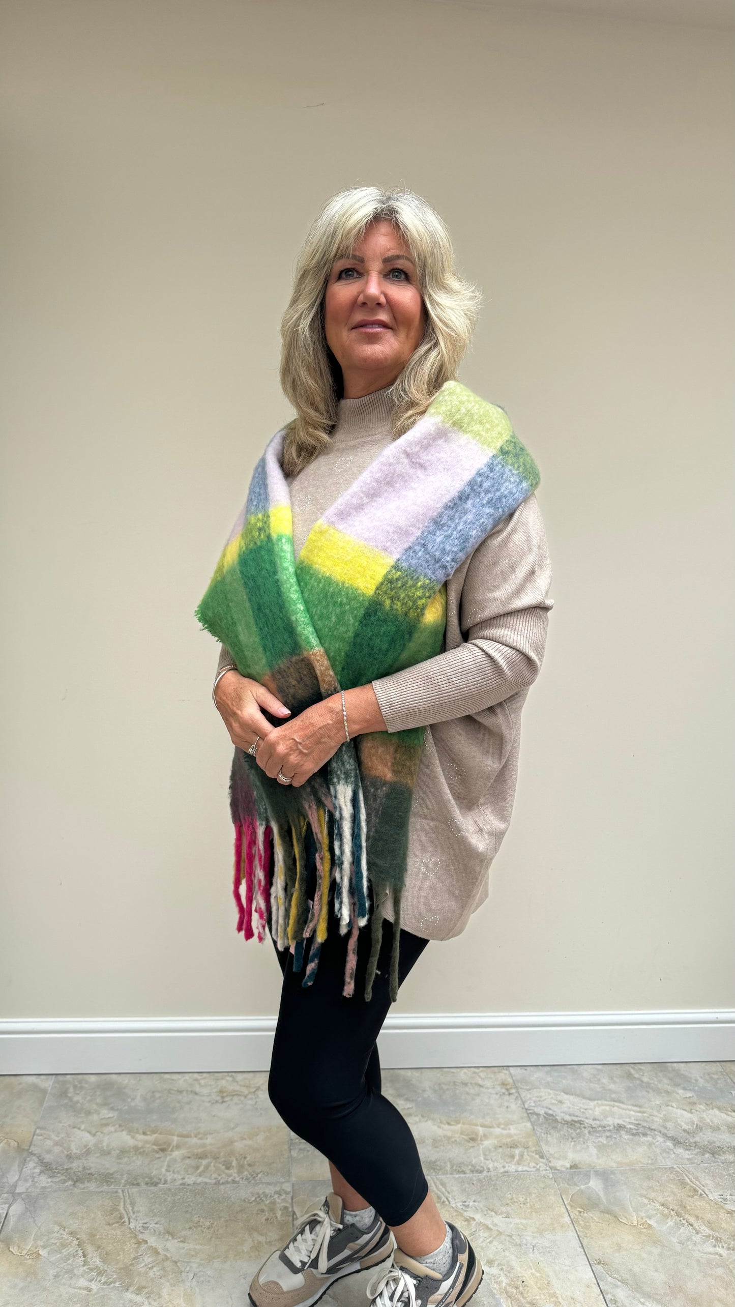 Vibrant Check Scarf
