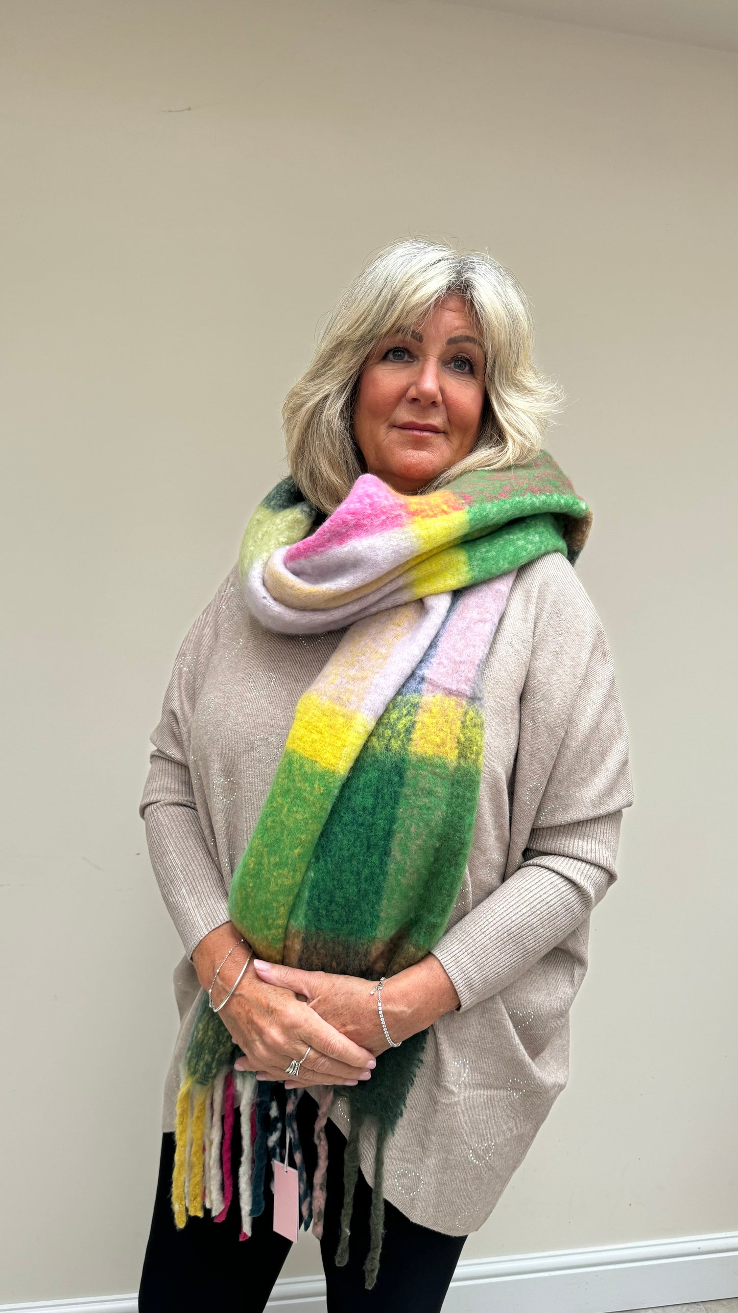 Vibrant Check Scarf