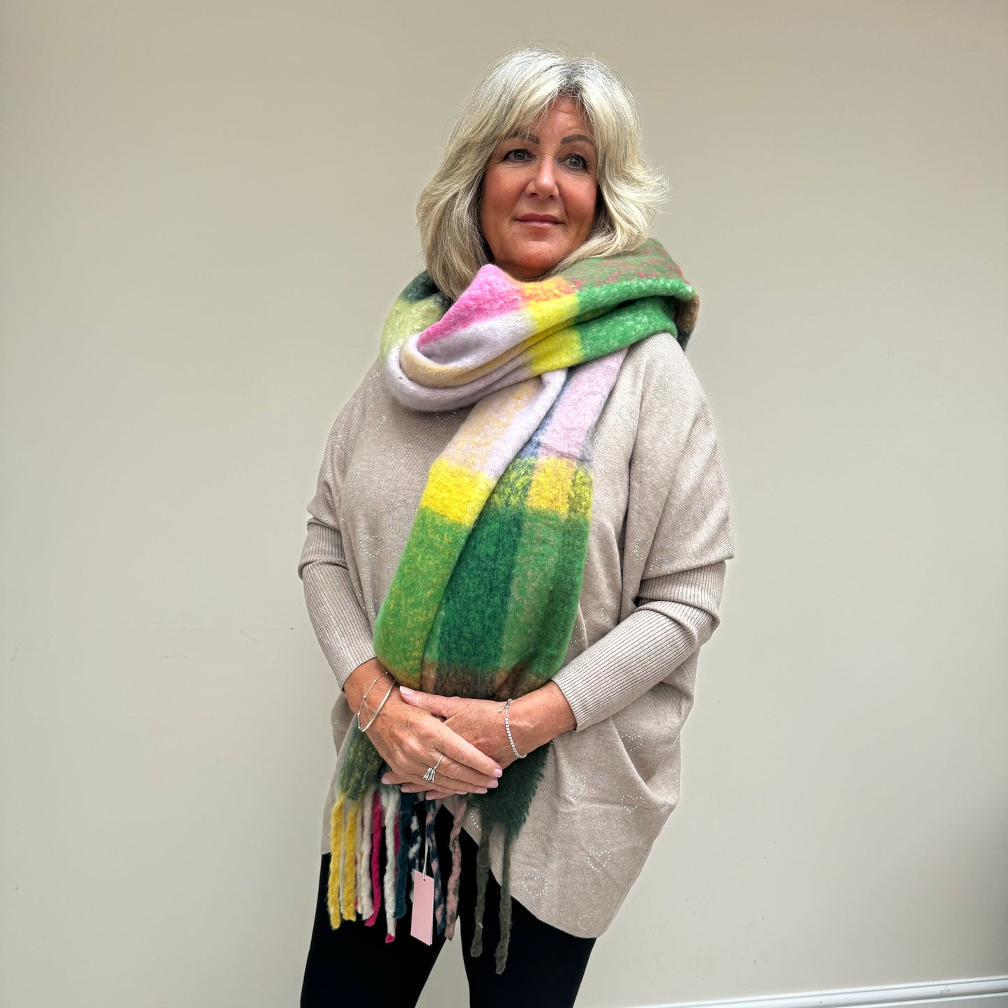 Vibrant Check Scarf