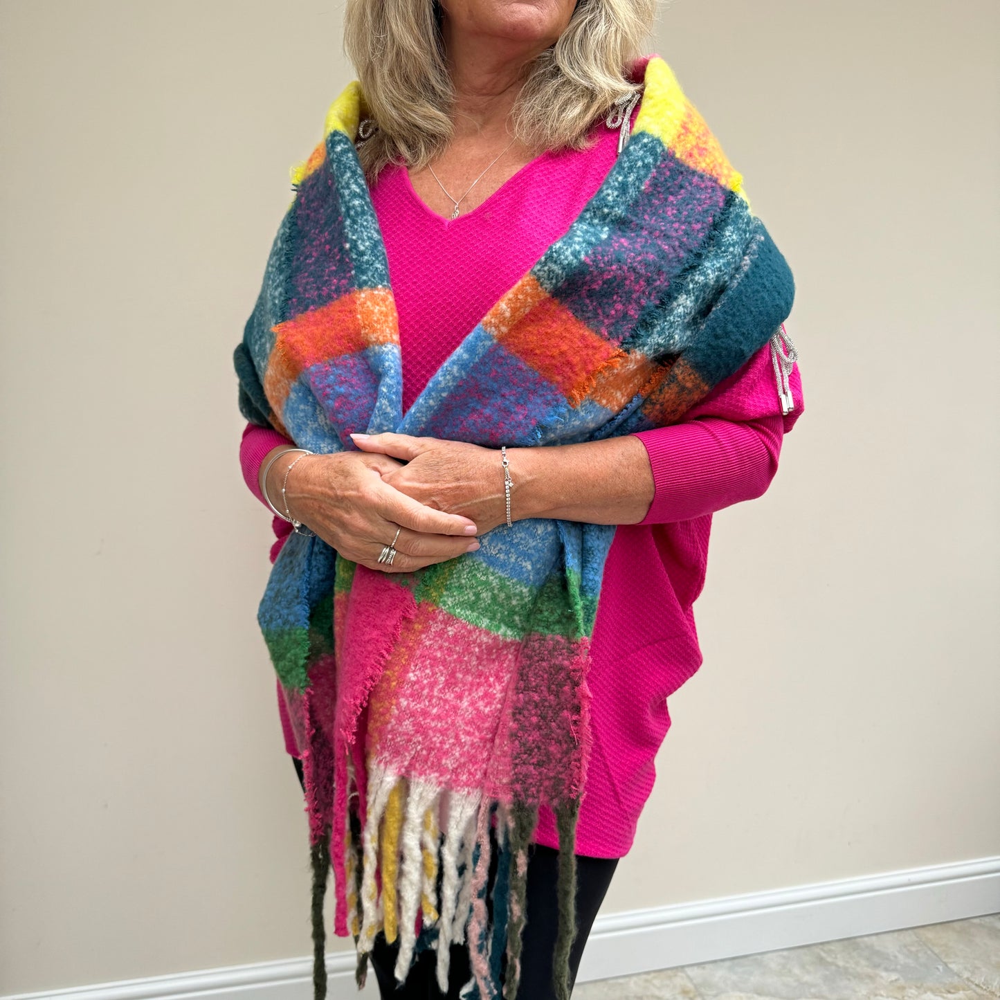 Vibrant Check Scarf