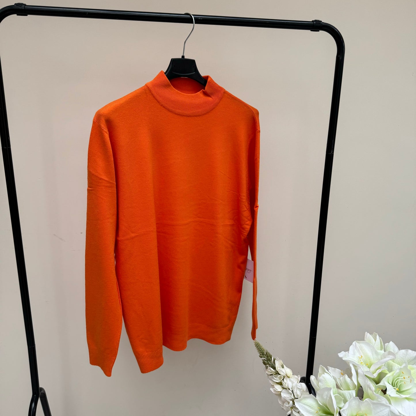Soft Stretch Plain High Neck Jumper