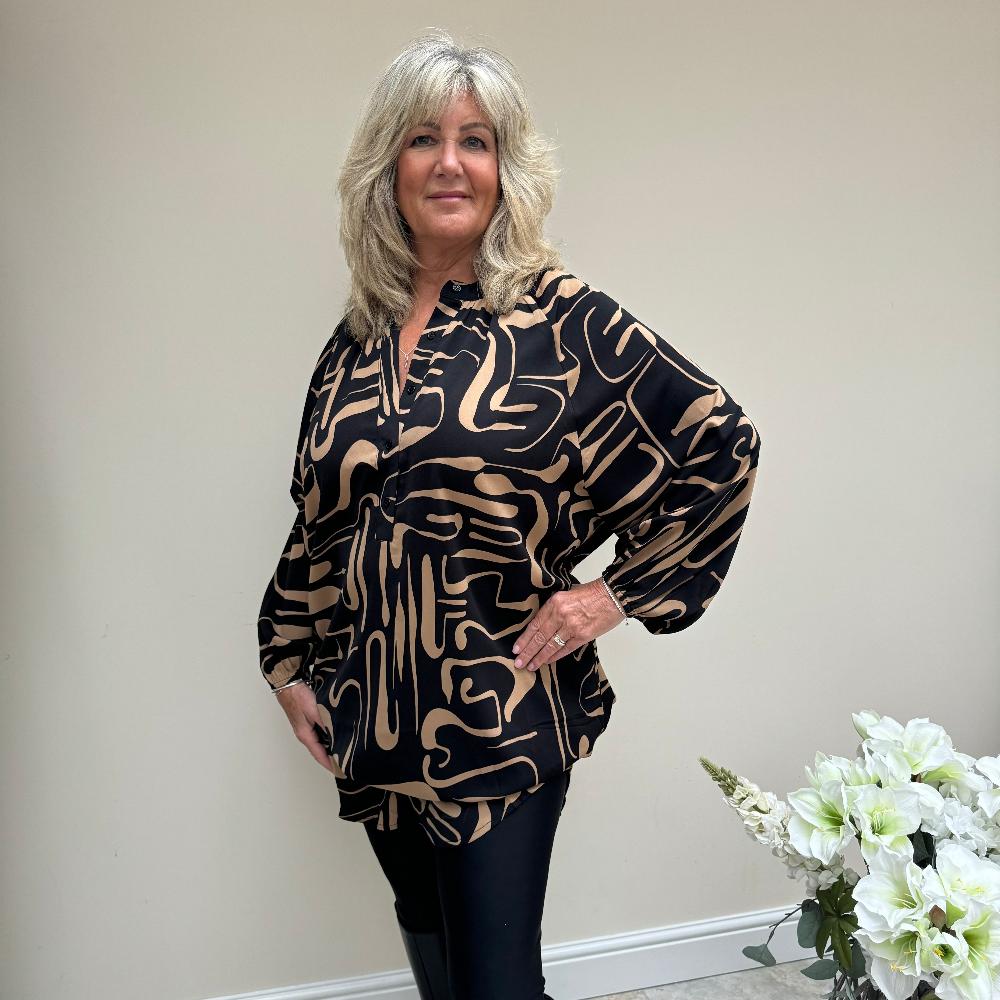 Malissa J Black and Camel Dress