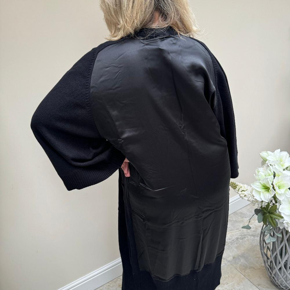 Malissa J Black Oversized Wide Sleeve Coatigan