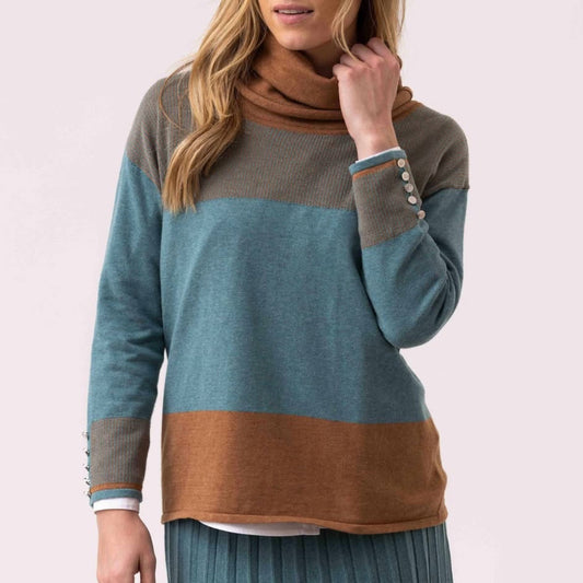 Marble 8083 Duck Egg & Tan Striped Jumper