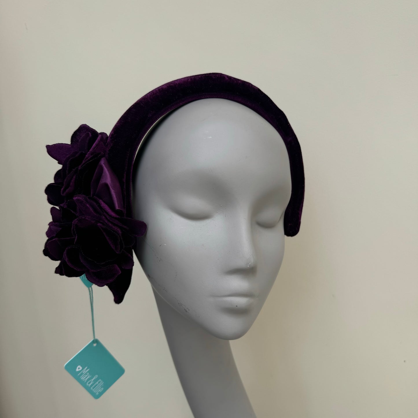 Max and Ellie ZF5 Grape Dark Plum Headband Fascinator