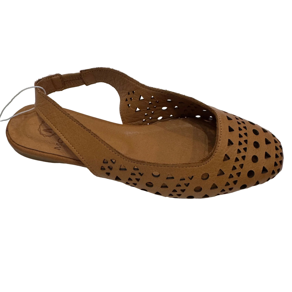 Modella Ruby leather laser cut out pattern slip on flats
