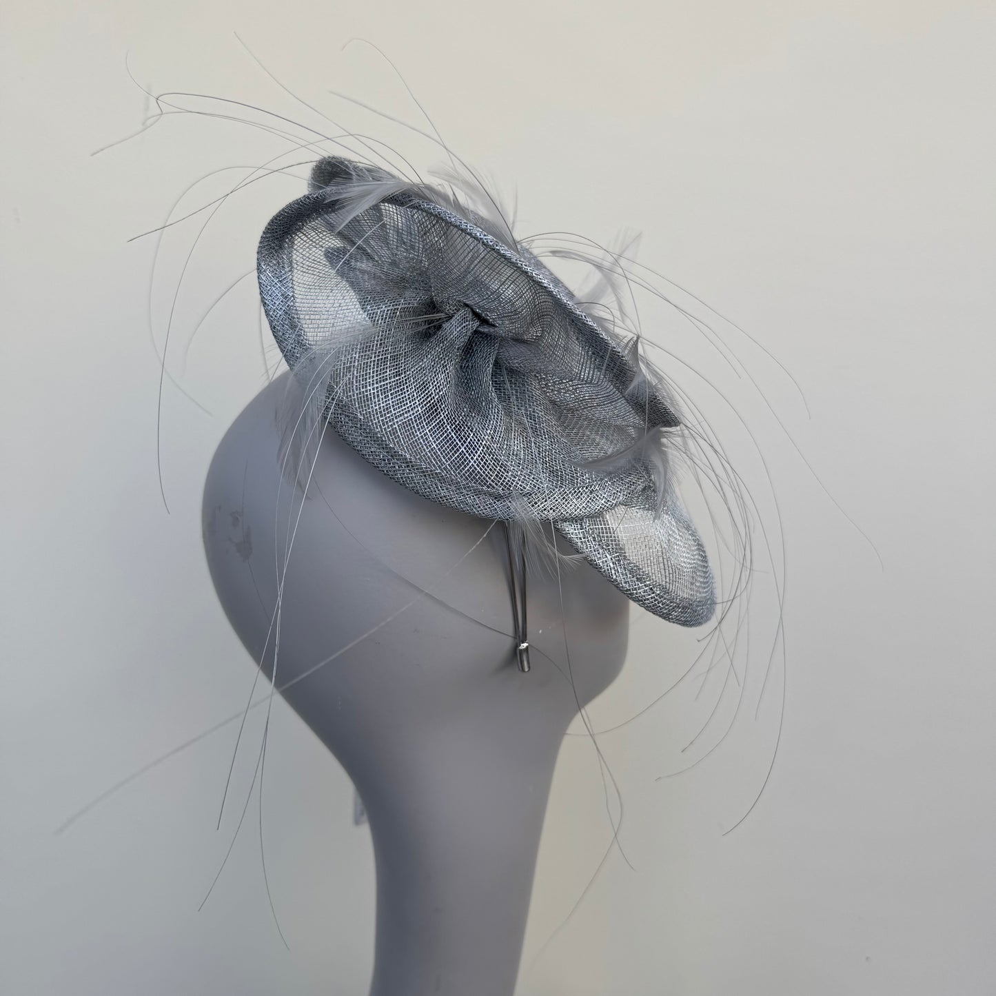 Max and Ellie BD1 Fascinator in Silver & Greys