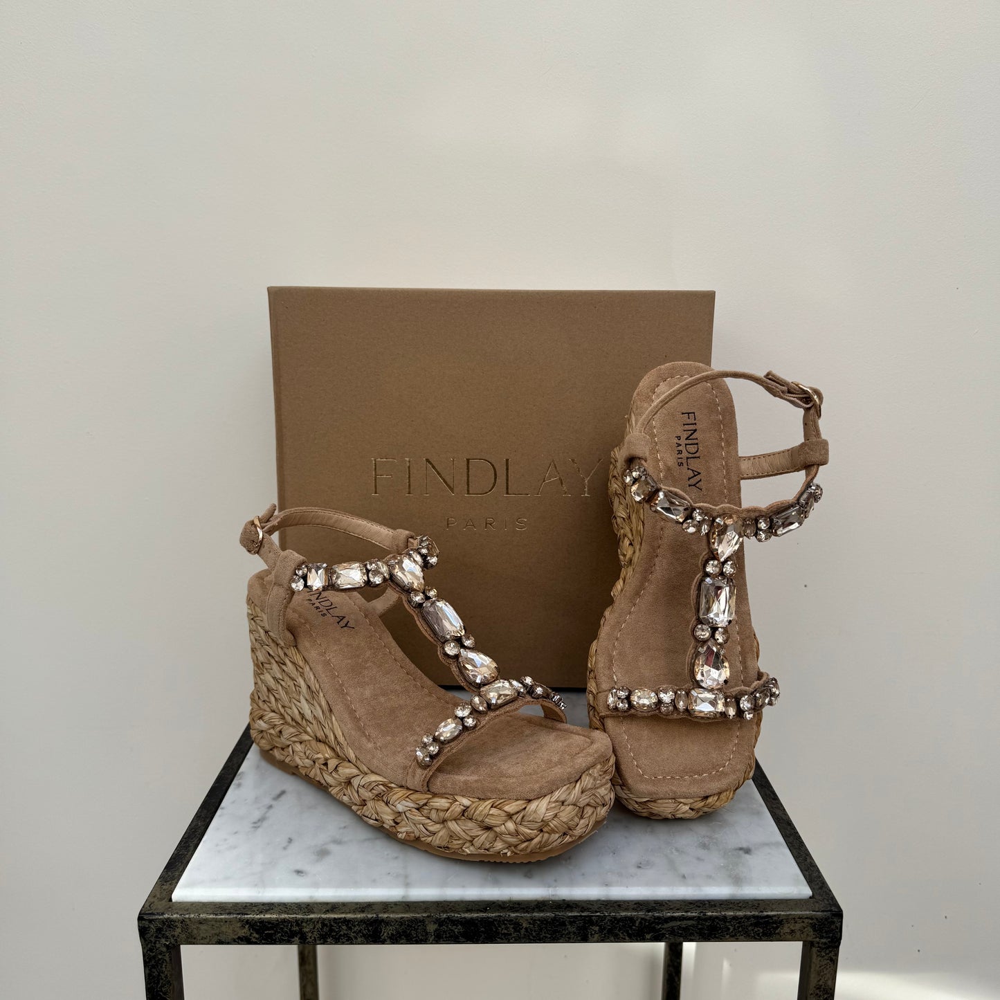 Findlay 028-J26 Bronze Gem Wedge Sandal
