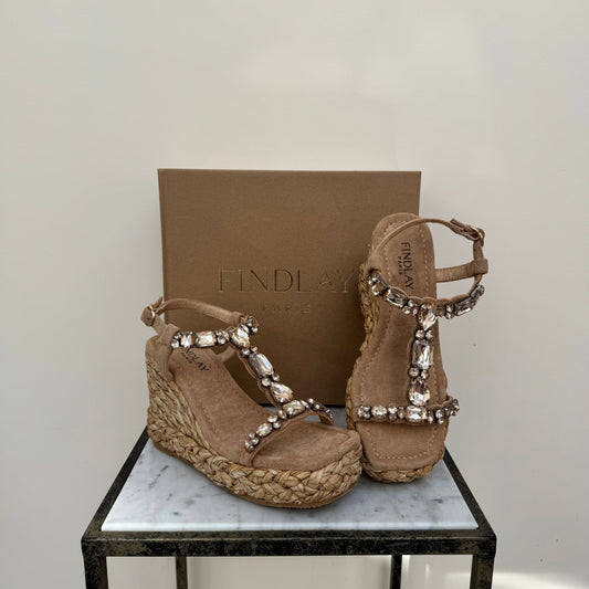 Findlay 028-J26 Bronze Gem Wedge Sandal