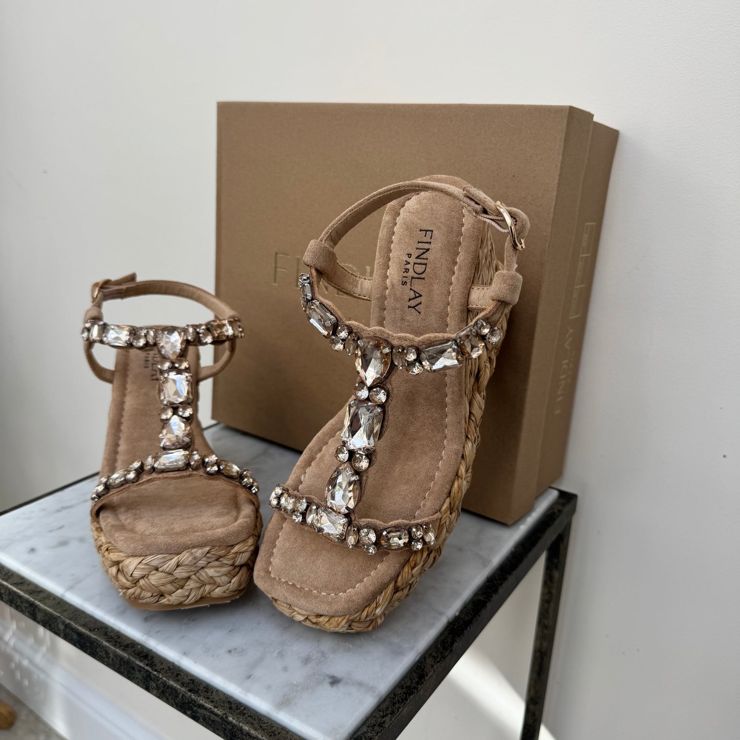 Findlay 028-J26 Bronze Gem Wedge Sandal
