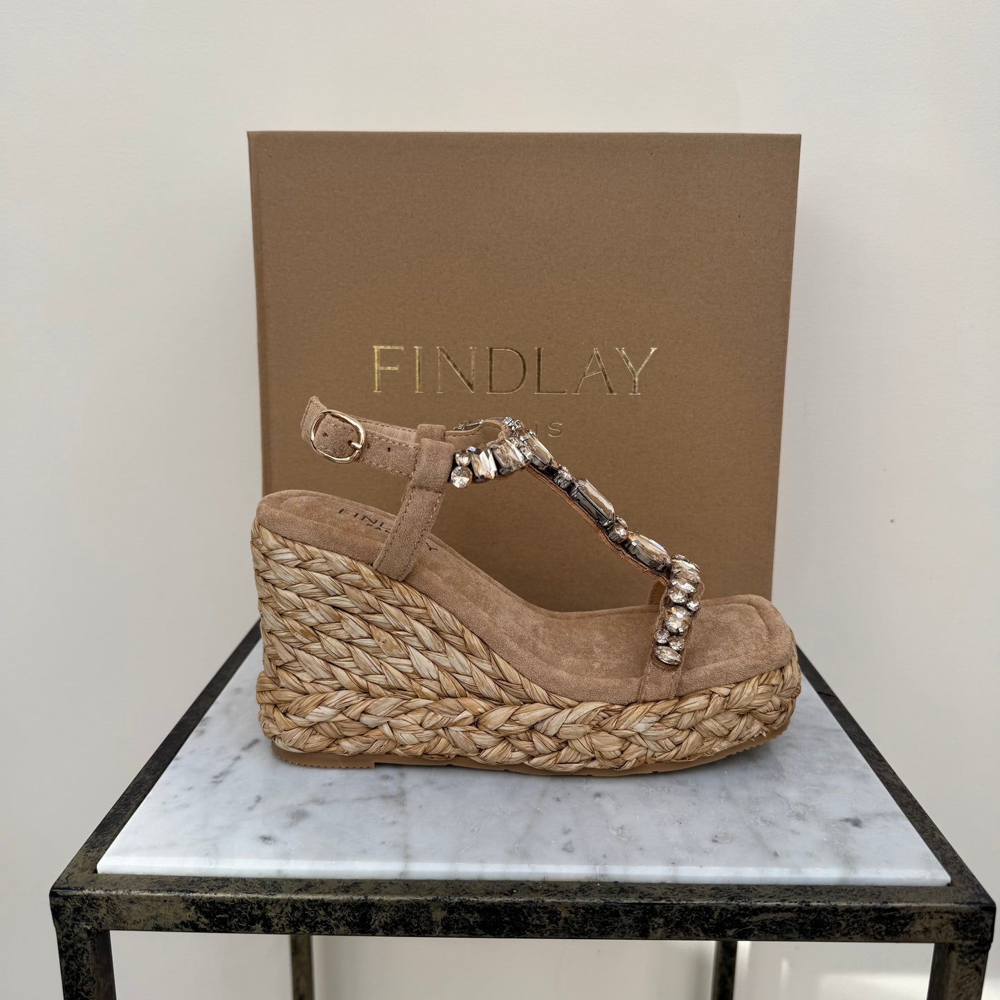Findlay 028-J26 Bronze Gem Wedge Sandal