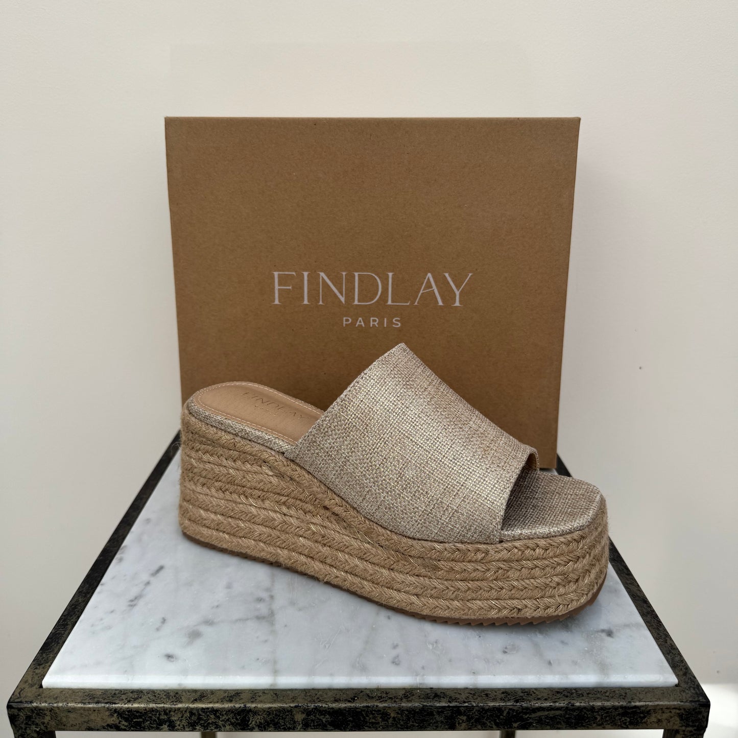 Findlay X5-359 Gold Wedge Sandal