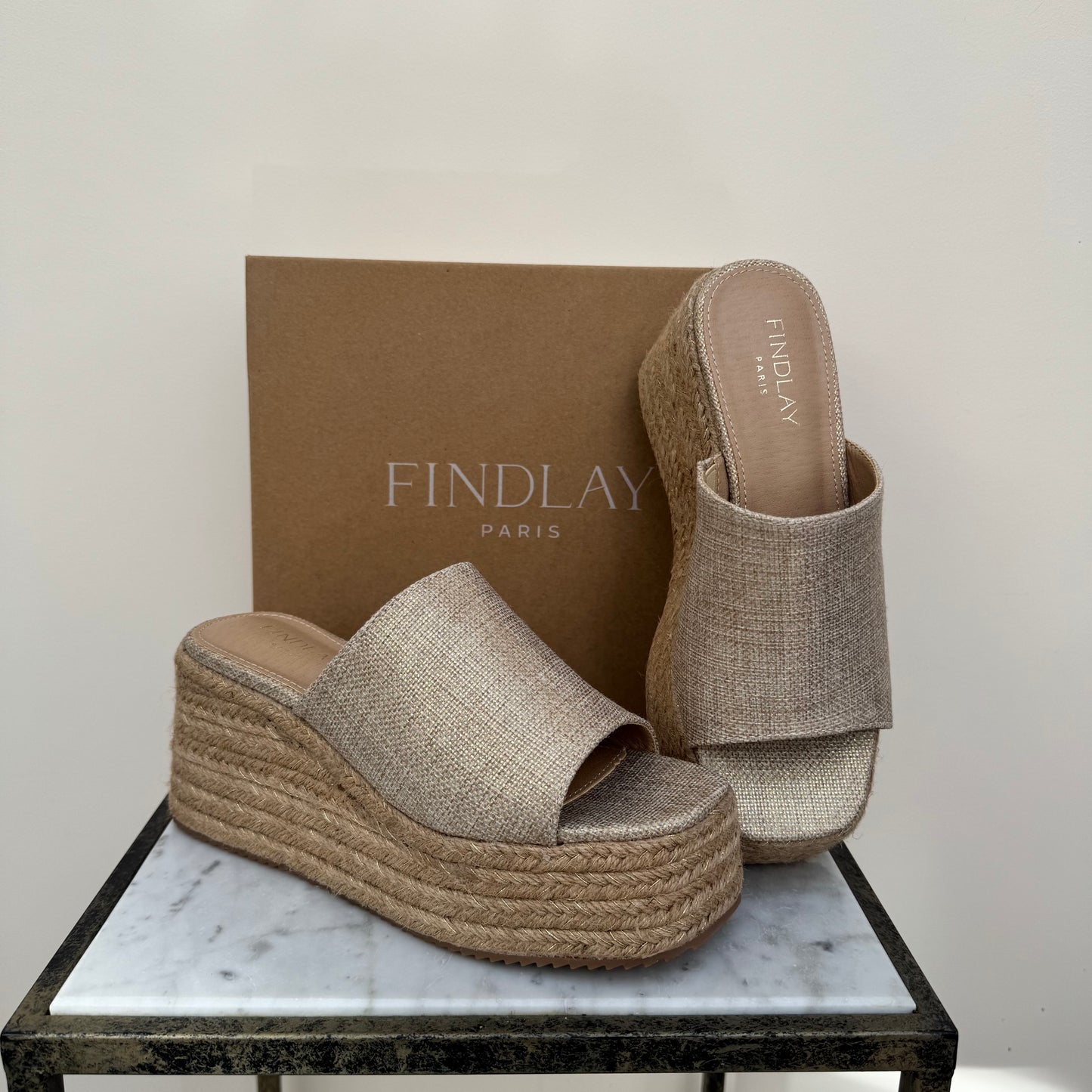Findlay X5-359 Gold Wedge Sandal