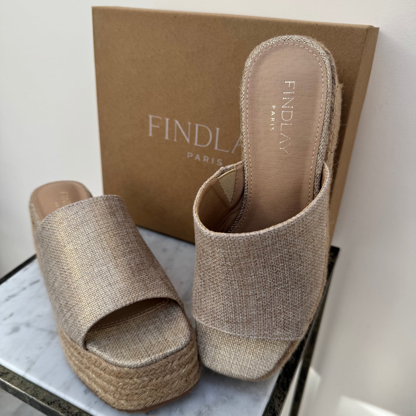 Findlay X5-359 Gold Wedge Sandal