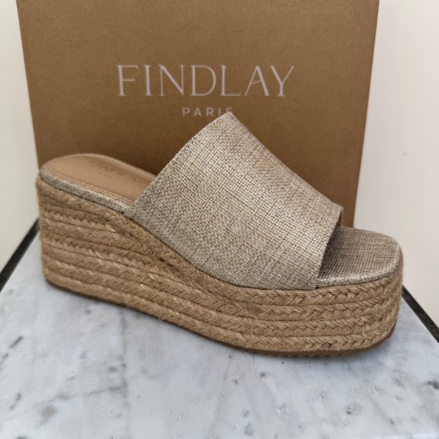 Findlay X5-359 Gold Wedge Sandal