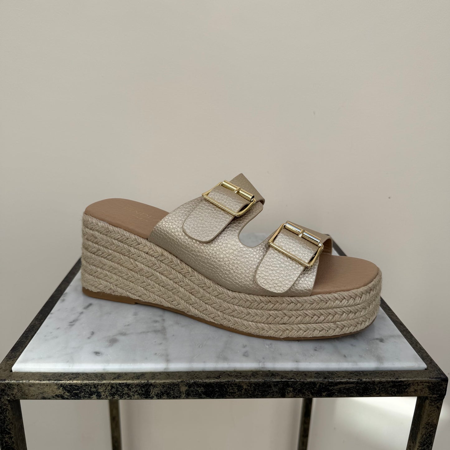 Findlay X5-363 Gold Wedge Sandal