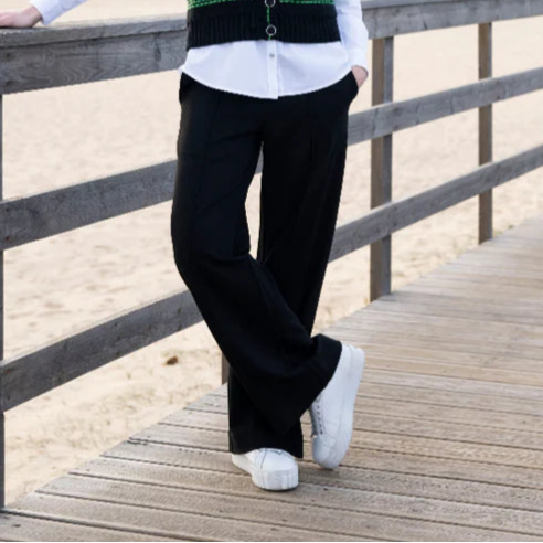 Marble 8153 Black Wide Leg Trouser