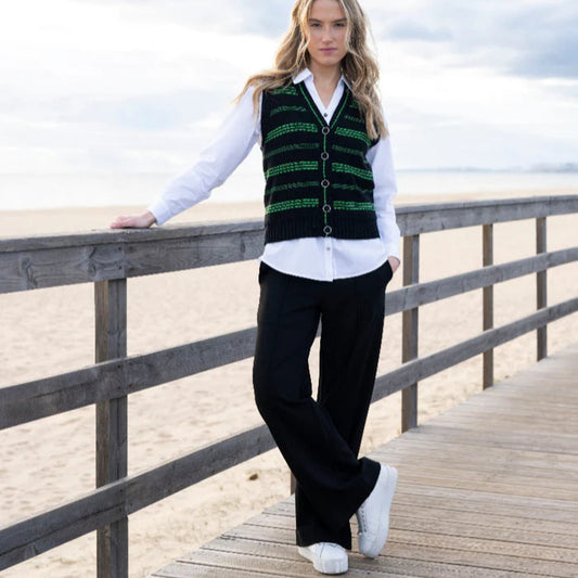 Marble 8153 Black Wide Leg Trouser