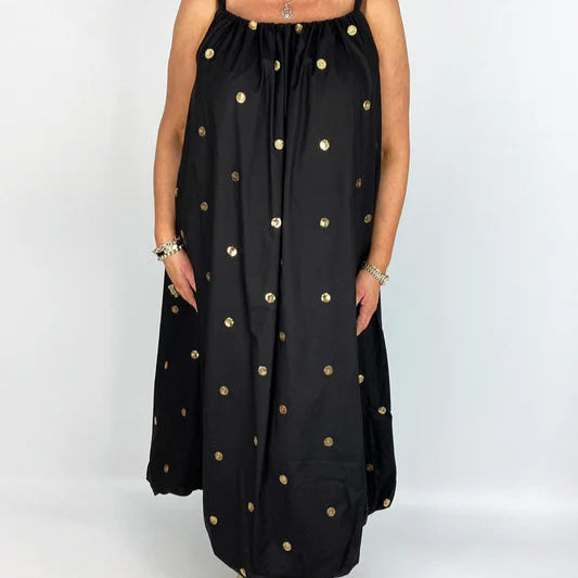 Malissa J WF2396 Woven Cotton Dress with Balloon Hem
