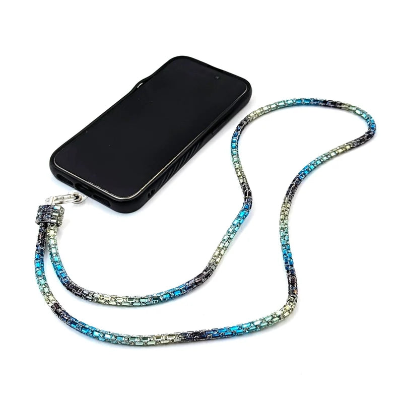 Tempest LAN005 Blue Multi Mix Stone Phone Lanyard
