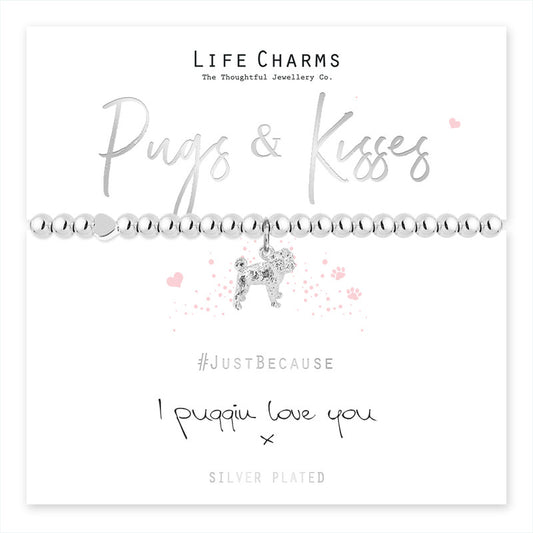 Life Charms Pug and kisses Bracelet