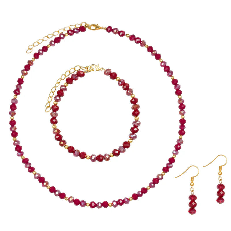 Lotus Feet Mixed Crystal Necklace
