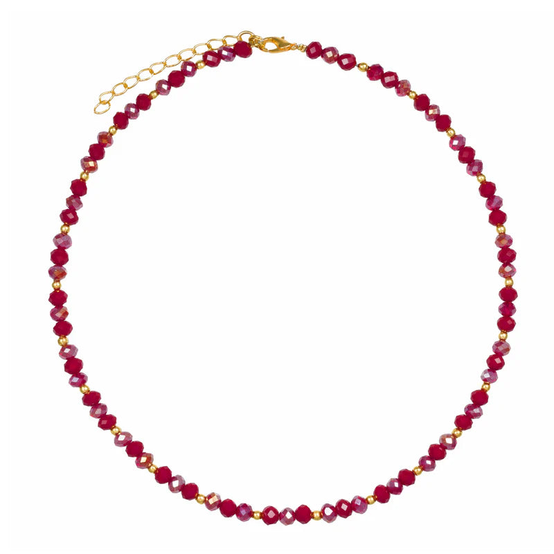 Lotus Feet Mixed Crystal Necklace