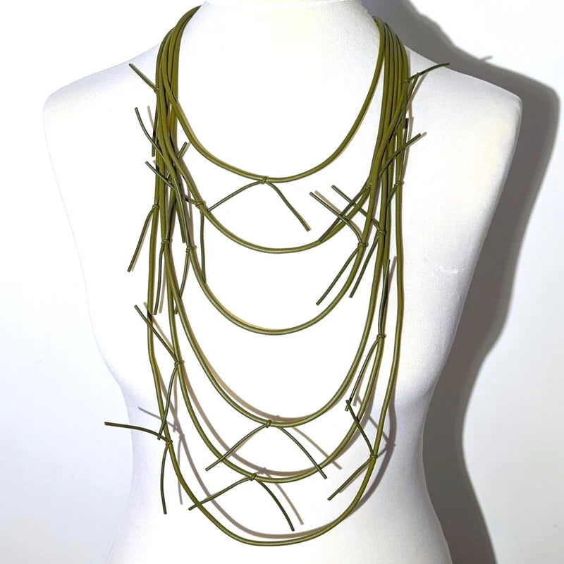 Tempest MB080N Olive Multistrand Lightweight Neoprene Necklace