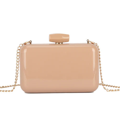 Koko MW3490 Nude Patent Box Clutch Bag