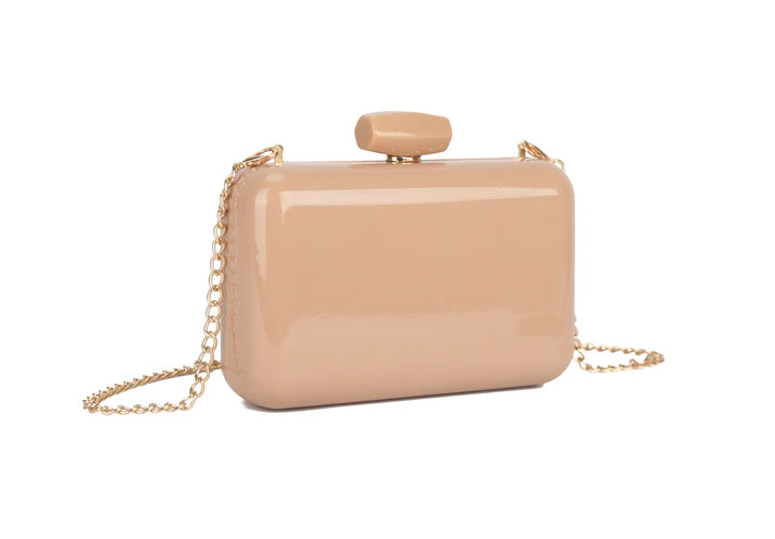 Koko MW3490 Nude Patent Box Clutch Bag