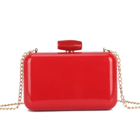 Koko MW3490 Red Patent Box Clutch Bag