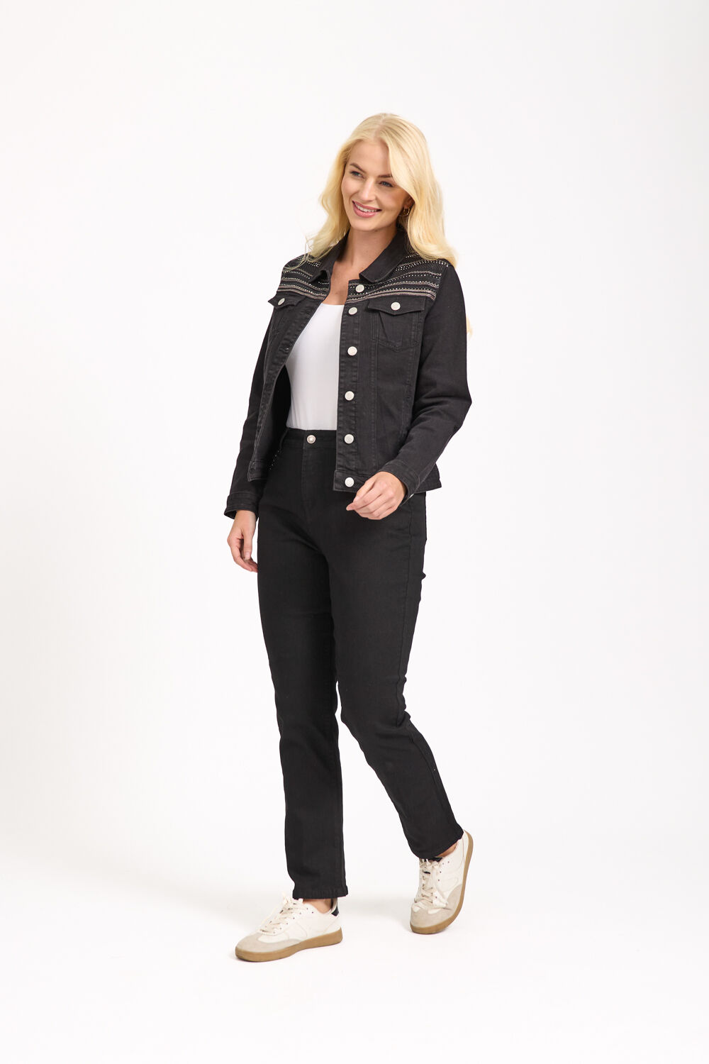 Mudflower Embellished Denim Jacket