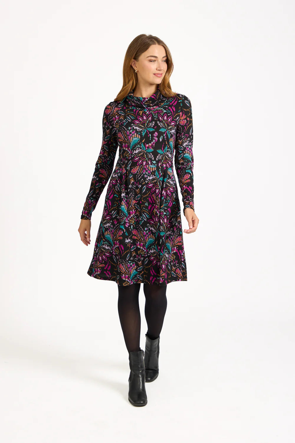 Mudflower 724 Cowl Neck Dress
