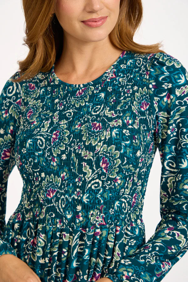 Mudflower 683 Patterned Long Sleeve Dress