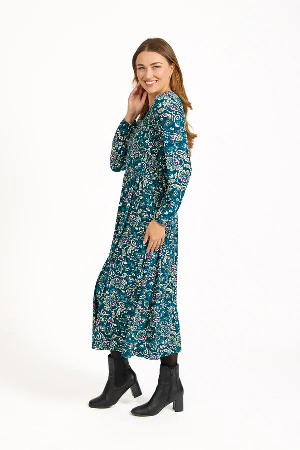 Mudflower 683 Patterned Long Sleeve Dress