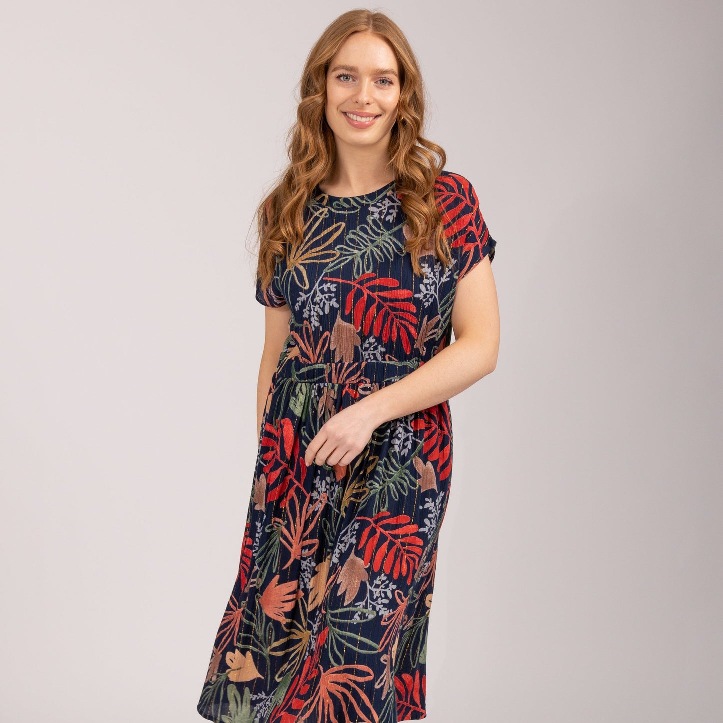 Mudflower 775 Printed Crinkle Dress