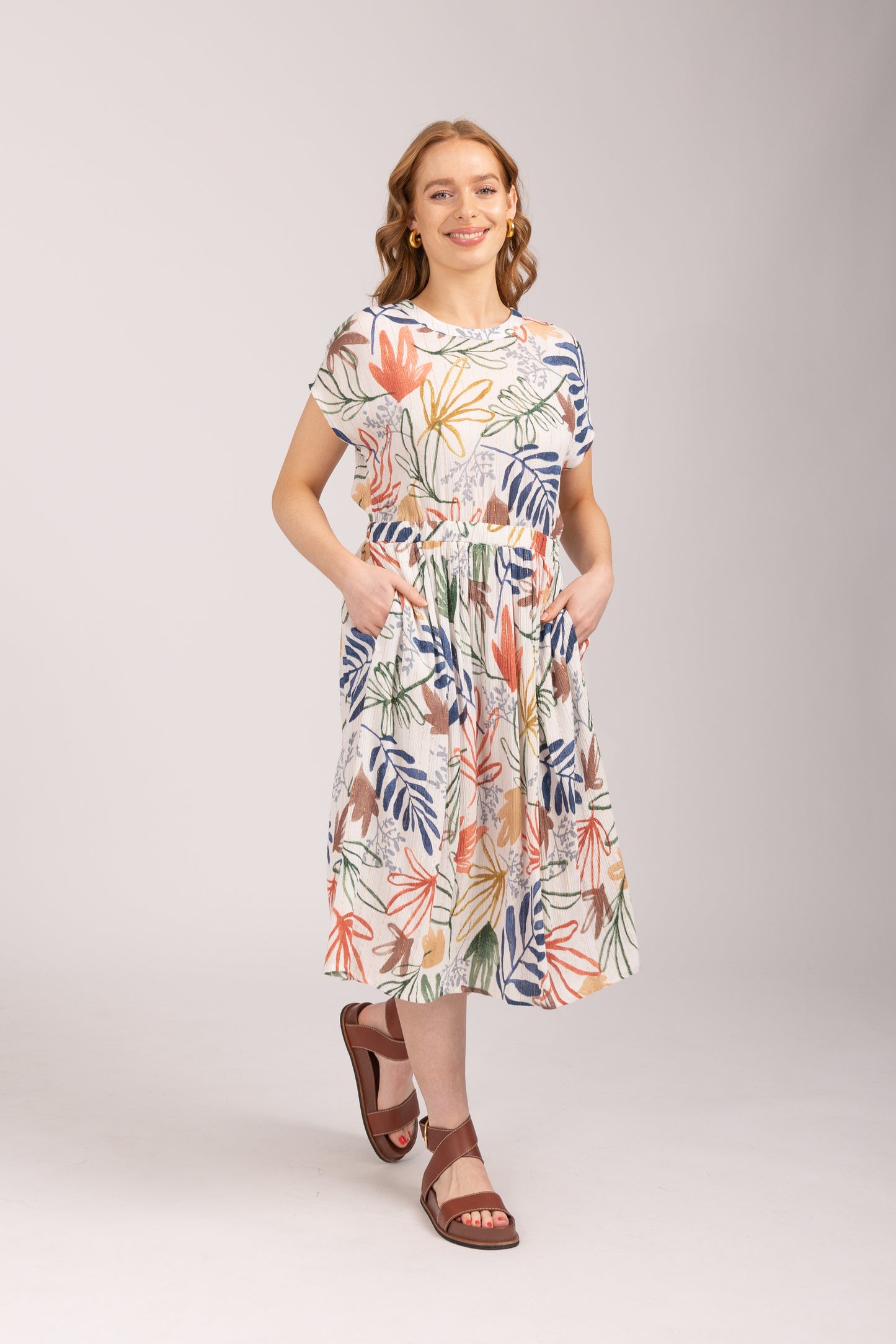 Mudflower 775 Printed Crinkle Dress