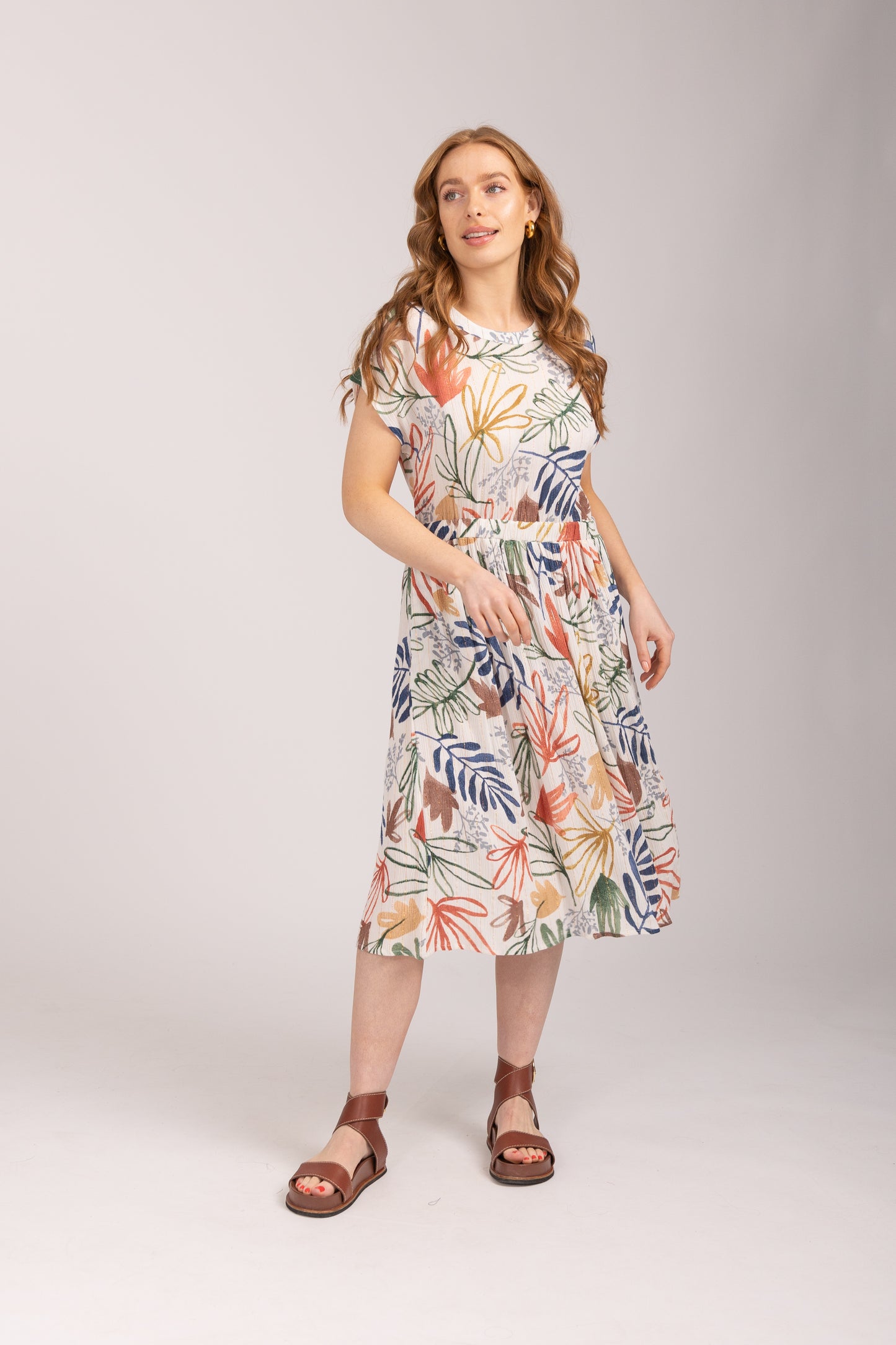 Mudflower 775 Printed Crinkle Dress