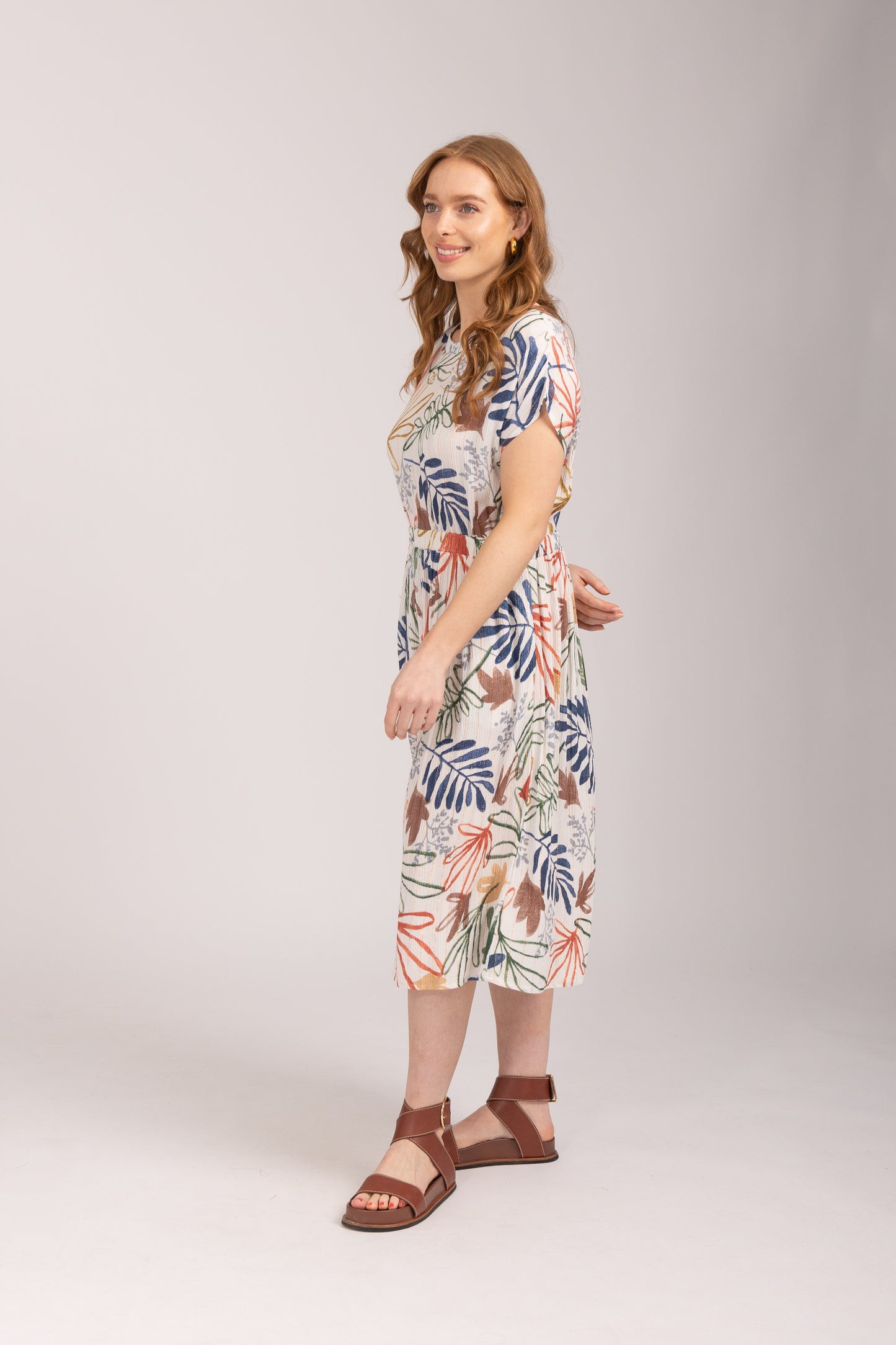 Mudflower 775 Printed Crinkle Dress
