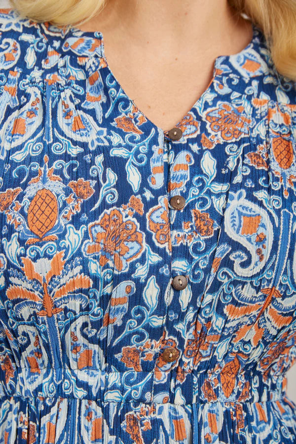 Mudflower Parrot Print Dress