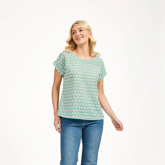 Mudflower Circle Print Top 625
