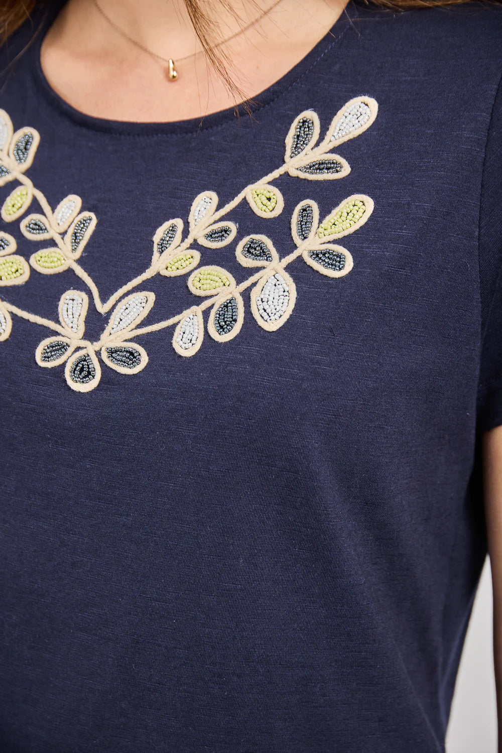 Mudflower Beaded Floral T shirt