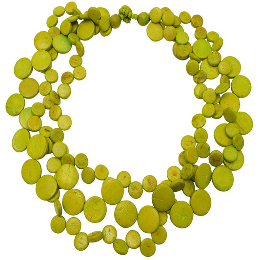 Lotus Feet NC3006 Lime Multi Row Necklace