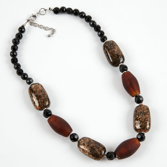 Dante Brown marbled bead necklace