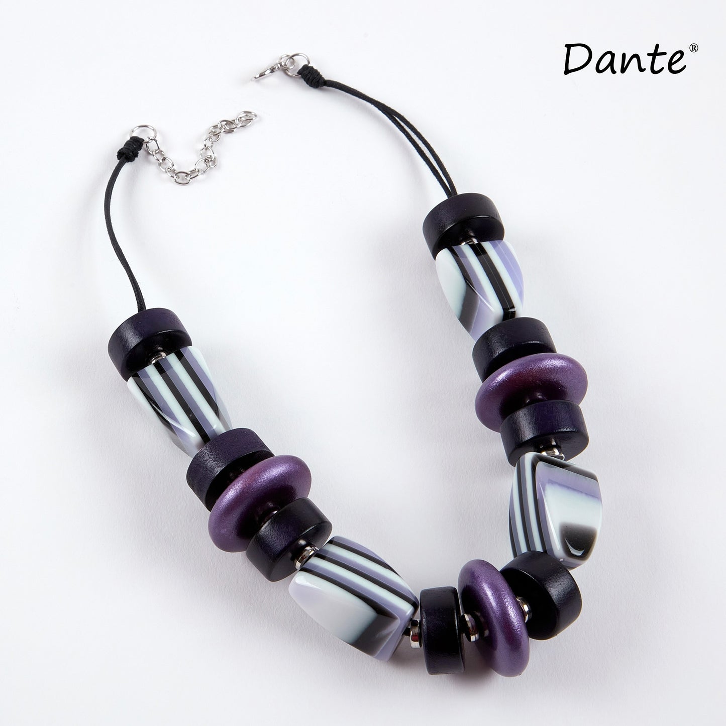 Dante Chunky Purple and Black Bead Necklace